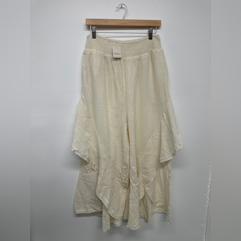 Free People Songs Of Summer Pants - Ivory - NWT - Size M - Picture 4 of 8